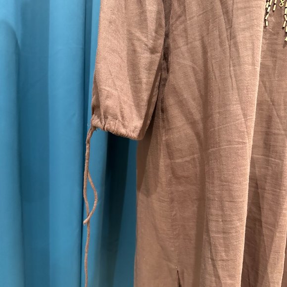 JO NO FUI Brown Rhinestone Cotton Dress - Picture 8 of 8